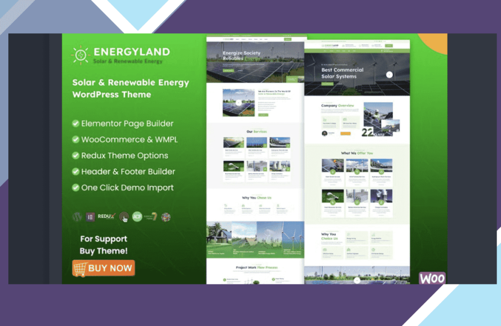 Energyland – Solar and Renewable Energy WordPress Theme