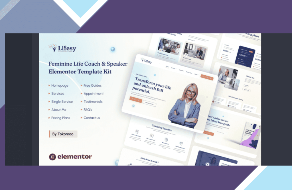 Lifesy – Feminine Life Coach and Speaker Elementor Template Kit