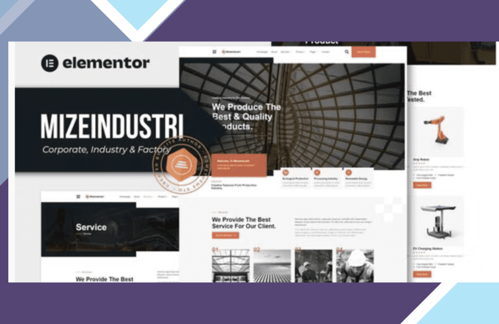 Mizeindustri – Corporate, Industry and Factory Elementor Template Kit