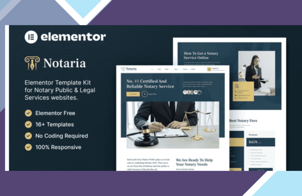 Notaria – Notary Public and Legal Services Elementor Template Kit