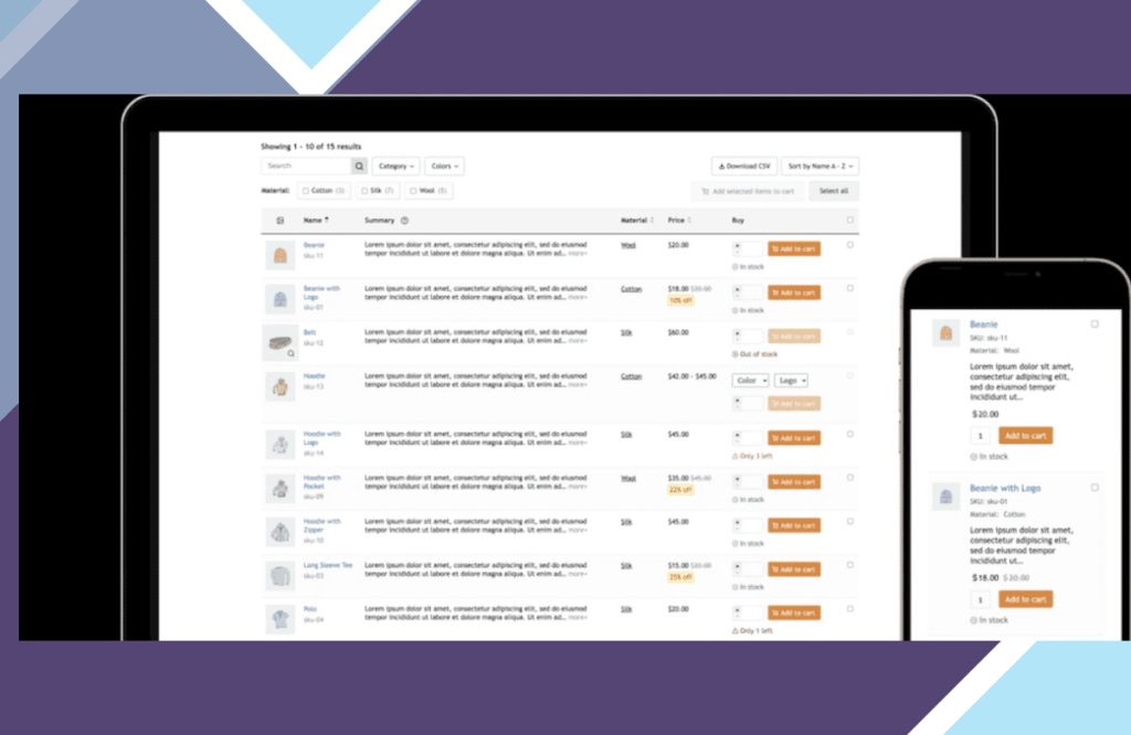 WooCommerce Product Table PRO – WC Product Table