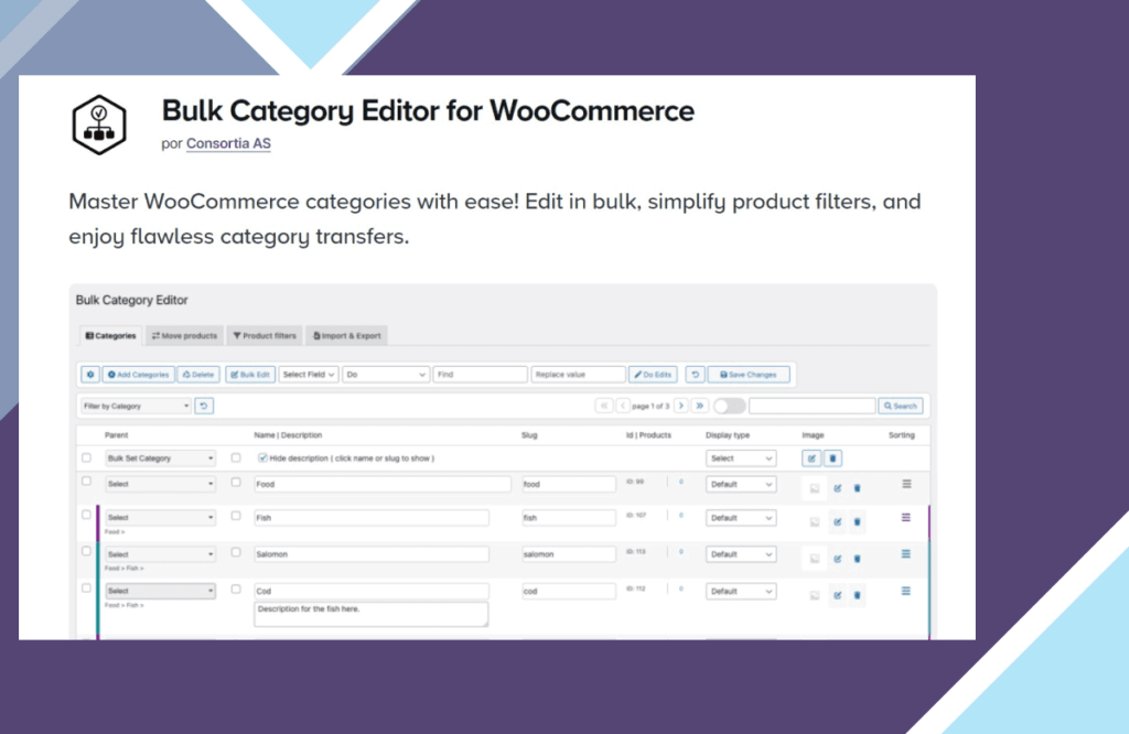 Bulk Category Editor for WooCommerce