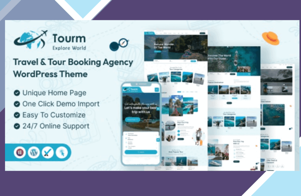 Tourm – Travel and Tour Booking Agency WordPress Theme
